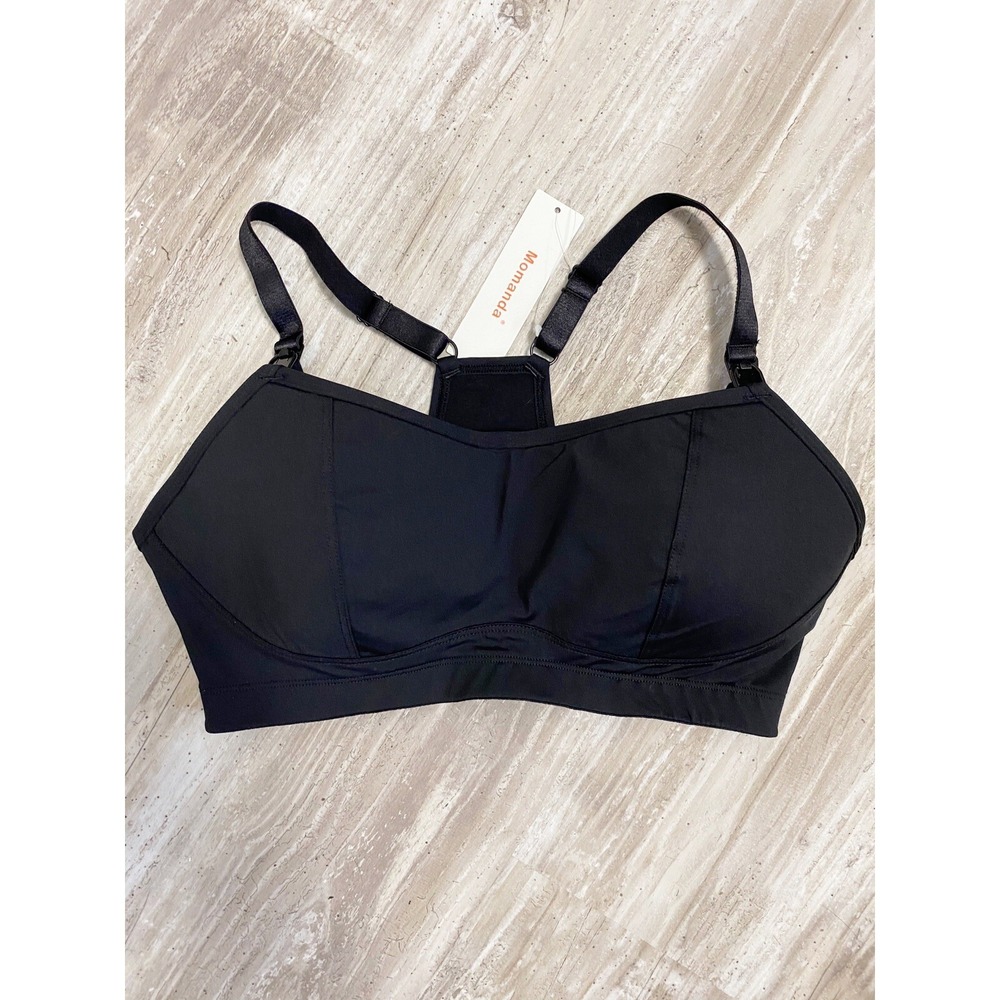 Momanda M Black Style A014 Wireless Lightly Padded Racerback Nursing Bra NWT